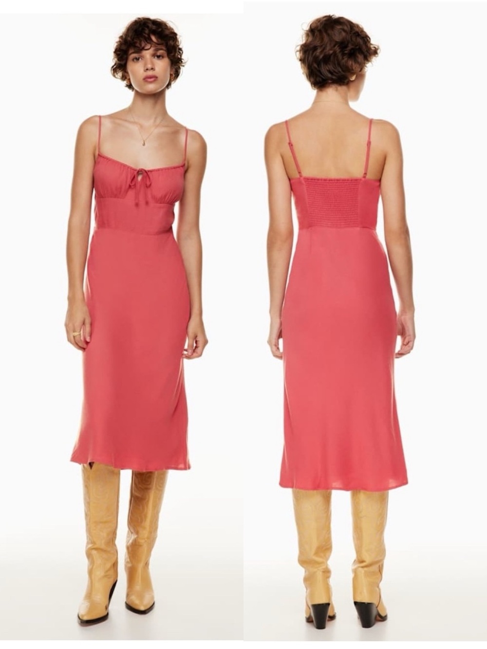 Aritzia | NWT Bellow Midi Dress in Rosy Rouge 4